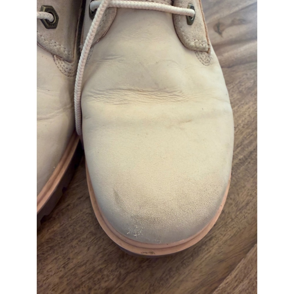 Timberland Womens Cream Suede Leather Shearling Lined Lace Up Boots Size 7 - Picture 9 of 12